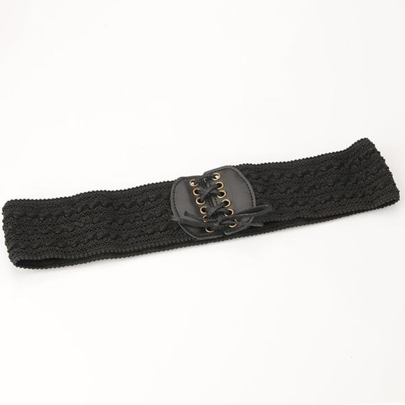 2/$30 Belt Lace Up Wrap Around Waist Black Boho Gypsy Cinched Woven Cute - Picture 3 of 11